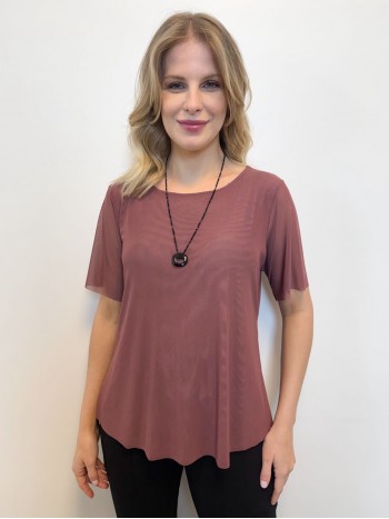 BLUSA ROSA EM TULE ROSA ANTIGO