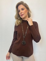 Blusa Paloma Malha levemente encorpada marrom