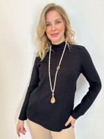 Blusa Paloma Malha levemente encorpada preta