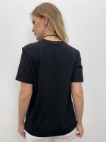 BLUSA barrado RENDA preta