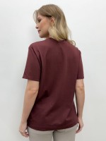 BLUSA barrado RENDA marsala