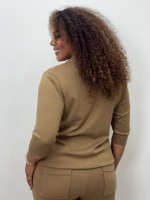 BLUSA SORAIA Malha levemente encorpada castor