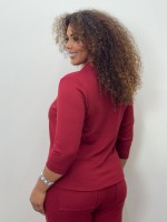 BLUSA SORAIA Malha levemente encorpada vermelho queimado