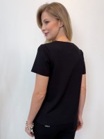 Blusa BIANCA Malha levemente encorpada PRETA