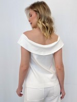 Blusa rita Malha Levemente encorpada off-white