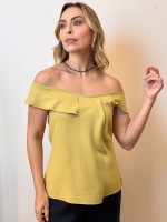 Blusa rita Malha Levemente encorpada pistache