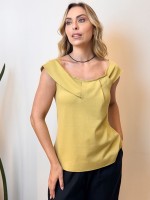 Blusa rita Malha Levemente encorpada pistache
