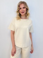 Blusa isabela Malha Levemente encorpada creme