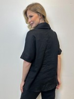 BLUSA vanessa em LINHO preta