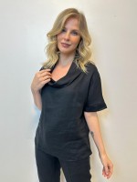 BLUSA vanessa em LINHO preta