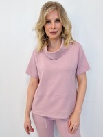 Blusa Nádia Malha Levemente encorpada rosa antigo