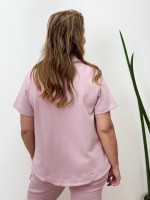Blusa Nádia Malha Levemente encorpada rosa antigo