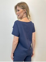Blusa Roseli Malha Levemente encorpada marinho