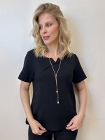 Blusa Alda Malha Levemente encorpada preta
