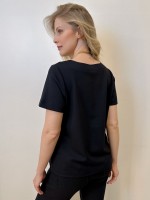 Blusa Alda Malha Levemente encorpada preta