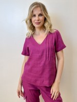 BLUSA dANIELA em LINHO FÚCSIA