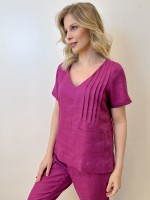 BLUSA dANIELA em LINHO FÚCSIA