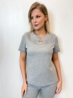 Blusa LORENA malha levemente encorpada CINZA MESCLA