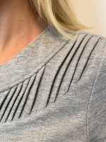 Blusa LORENA malha levemente encorpada CINZA MESCLA