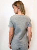 Blusa LORENA malha levemente encorpada CINZA MESCLA