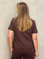 BLUSA VALENTINA malha encorpada MARROM Café