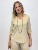 BLUSA DILMA malha levemente encorpada creme