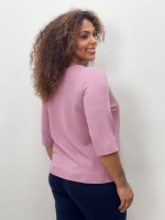 BLUSA DILMA malha levemente encorpada ROSA ANTIGO