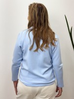 BLUSA LOLA manga 3/4 malha levemente encorpada azul bebê