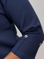 BLUSA JANAÍNA malha levemente encorpada MARINHO