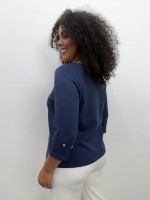 BLUSA JANAÍNA malha levemente encorpada MARINHO