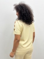 BLUSA Luana malha levemente encorpada amarelo manteiga