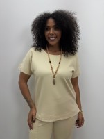 BLUSA Luana malha levemente encorpada amarelo manteiga