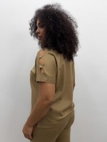 BLUSA luanA malha levemente encorpada verde oliva