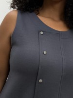 BLUSA Sheila malha levemente encorpada cinza chumbo