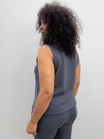 BLUSA Sheila malha levemente encorpada cinza chumbo