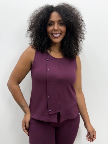 BLUSA Sheila malha levemente encorpada marsala