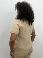 BLUSA CELIna malha levemente encorpada CAFÉ C/ LEITE