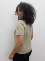 BLUSA CELIna malha levemente encorpada VERDE OLIVA