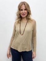 BLUSA MARI EM TULE AREIA
