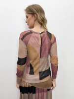 BLUSA MARI EM TULE ESTAMPADA