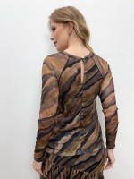 BLUSA MARI EM TULE ESTAMPADA