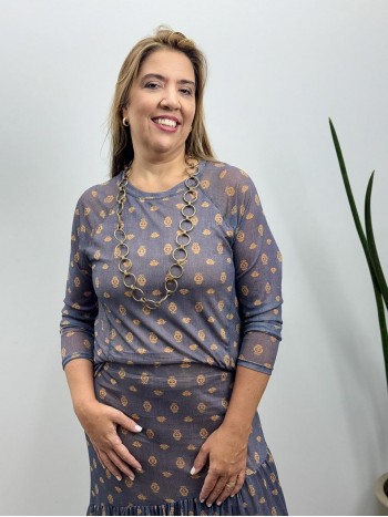 BLUSA MARI EM TULE AZUL JEANS