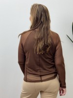 BLUSA MARI EM TULE MARROM