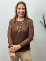 BLUSA MARI EM TULE MARROM