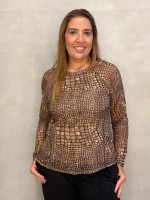BLUSA MARI EM TULE AREIA