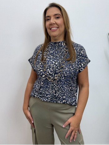 BLUSA fluity irani azul onça
