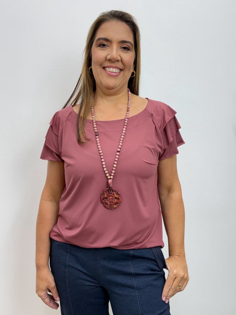 BLUSA fluity cris rosa antigo