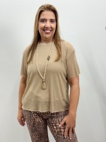 BLUSA RAFAELA EM TULE AREIA