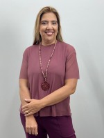 BLUSA RAFAELA EM TULE ROSA ANTIGO