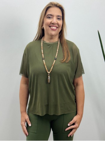 BLUSA RAFAELA EM TULE VERDE
